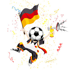 Image showing German Soccer Fan with Ball Head