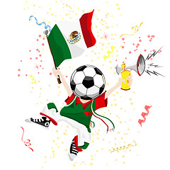 Image showing Mexico Soccer Fan with Ball Head