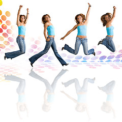 Image showing Woman Dancing and Jumping