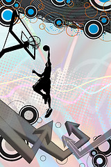 Image showing Basketball Grafitti Arrows Layout