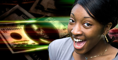 Image showing Happy Money Woman