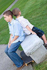 Image showing Two Bored Boys