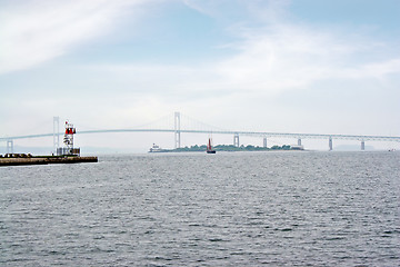 Image showing Newport Bay Suspension Bridge