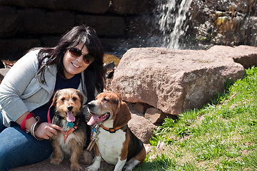 Image showing Happy Dog Owner