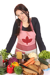 Image showing housewife preparing with diversity a food