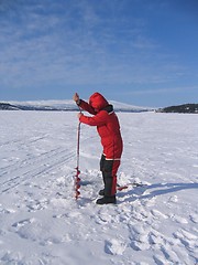 Image showing Ice fishing