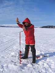 Image showing Ice fishing