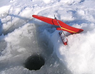 Image showing Ice fishing equipment