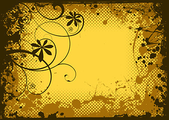 Image showing Floral ink grunge