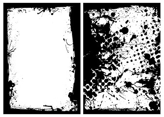 Image showing ink grunge black splat border