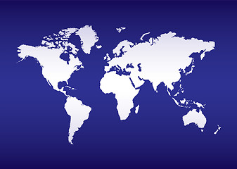 Image showing world map blue ocean