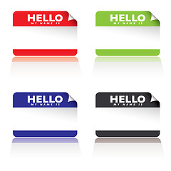 Image showing hello my name is