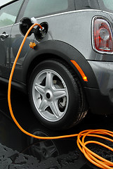 Image showing Charging ecological car