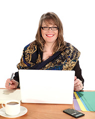 Image showing Businesswoman Seated With Laptop