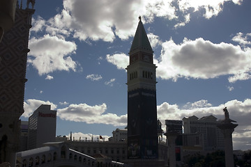 Image showing Venetian View to the Mirage and Harrah's