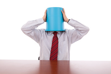 Image showing Bucket head businessman