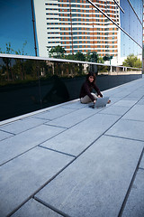 Image showing Businesswoman working outdoor