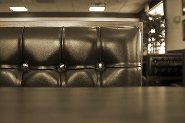 Image showing Close up on a Chrome Restaurant Booth