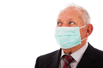 Image showing Older businessman with a mask