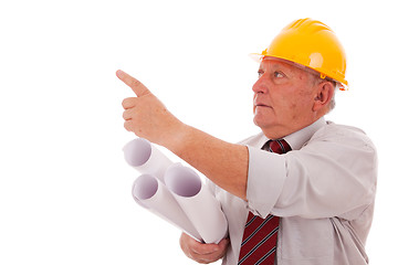 Image showing Engineer pointing
