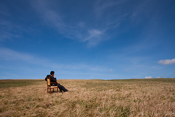 Image showing Looking at the field