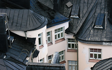 Image showing Roofs after a rain