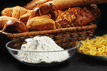 Image showing Flour with bread and macaroni