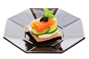 Image showing Caviar and goat cheese