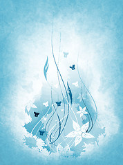 Image showing Grunge floral background