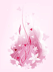 Image showing Grunge floral background