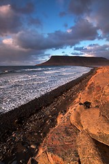 Image showing Coastline at sunset 