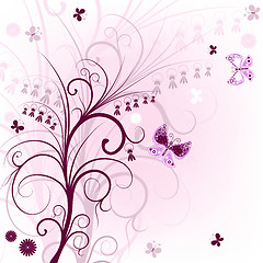Image showing Pink floral frame 