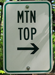 Image showing Mountain top sign