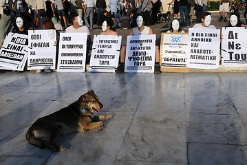 Image showing White Mask Sit-in in Athens