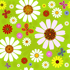 Image showing Seamless floral summer pattern