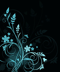 Image showing Grunge floral background