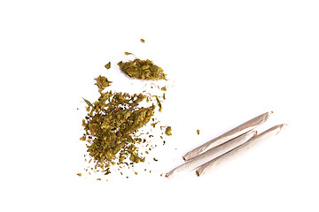 Image showing medical marijuana and joints