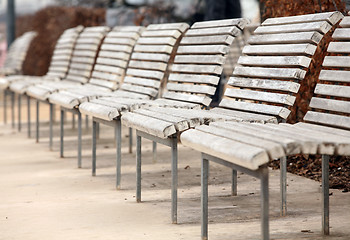 Image showing White benches