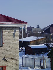 Image showing icicle on the roof
