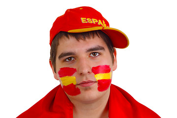 Image showing Spanish soccer fan