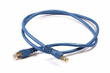 Image showing Blue network cable