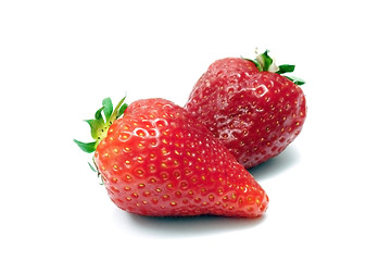 Image showing Two strawberries