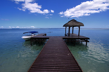 Image showing Mauritius blue sea and sky