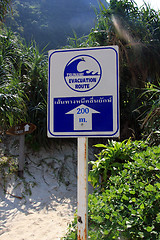 Image showing A tsunami warning sign