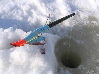 Image showing Ice fishing equipment