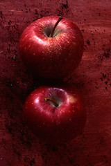 Image showing Two red delicious apples