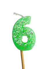 Image showing Birthday candle number 6