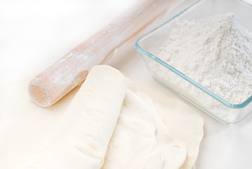 Image showing pita bread making