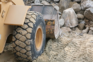 Image showing bulldozer on the beach