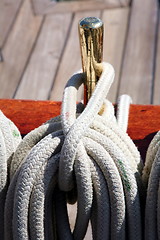 Image showing Tall ship rigging
